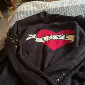 Sample not produced Love stud rocker sweater